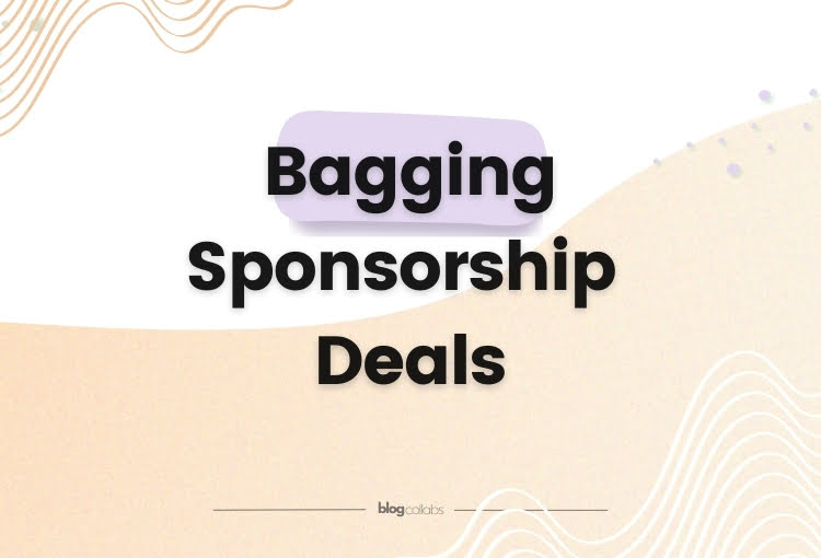 Image with faded orange and white background. Black text says "Bagging Sponsorship Deals"