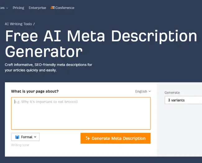 Meta Description Generator - Free blogging tools for blogger