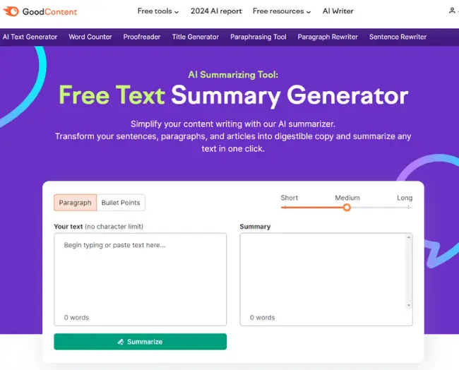 Summary Generator - Free blogging tools for blogger