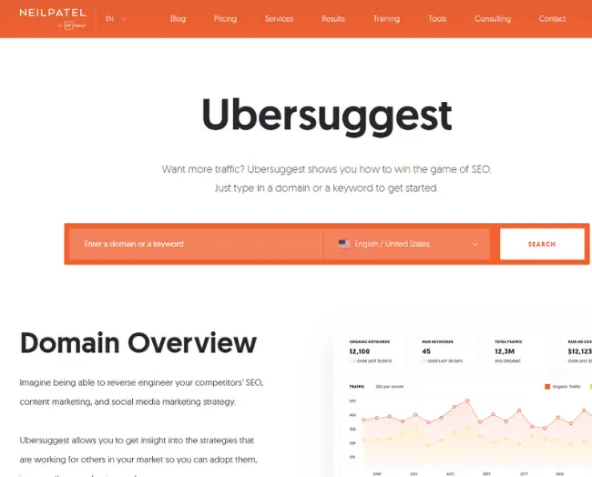 Ubersuggest - Free blogging tools for blogger